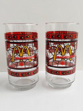 Vintage McDonald’s Coca Cola Stained-Glass Drinking Glasses Canada